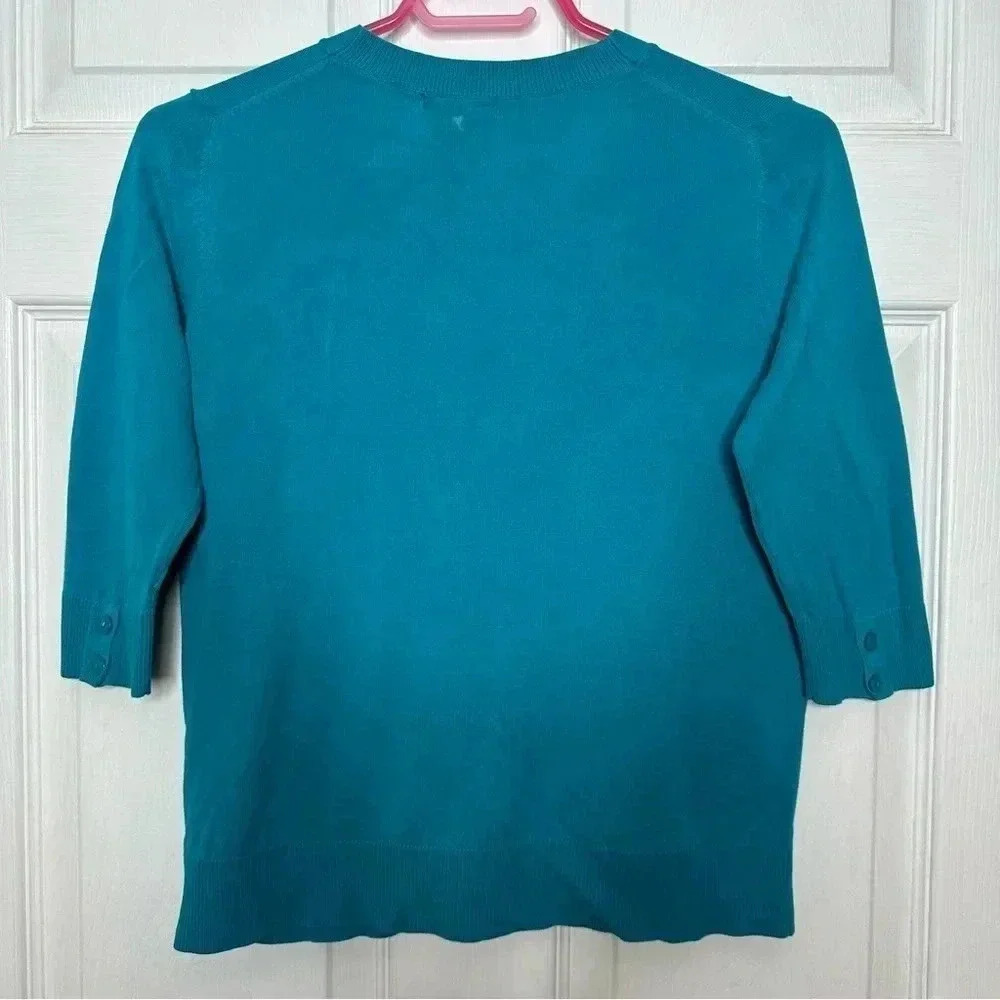 GAP Factory Cardigan 3/4  Length Sleeves Blue Size Small - Picture 10 of 16